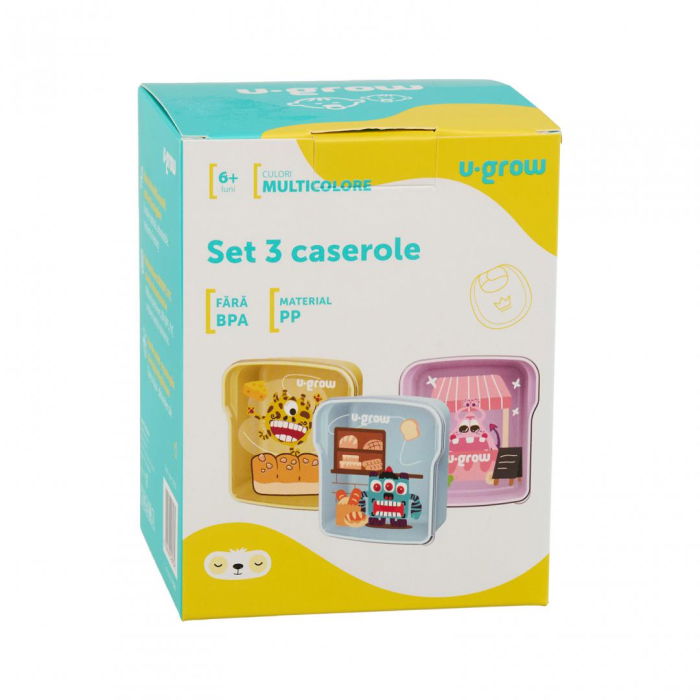 Set 3 caserole multicolore U-Grow, 3 x 300ml [8]