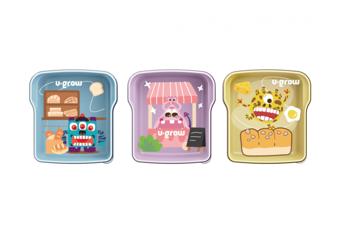 Set 3 caserole multicolore U-Grow, 3 x 300ml [1]