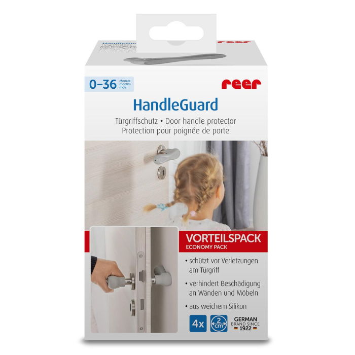 Set 4 protectii clanta usa, din silicon, acoperire completa, Reer HandleGuard 70091 [4]