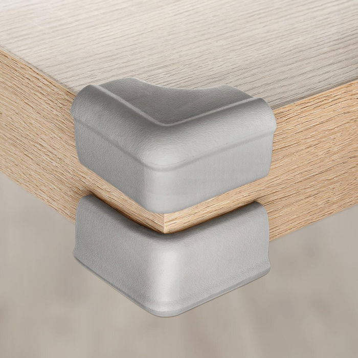 Set 4 protectii de colturi din spuma poliuretan, cu banda adeziva 3M, rezistenta la muscaturi, gri, Reer 82031 [11]