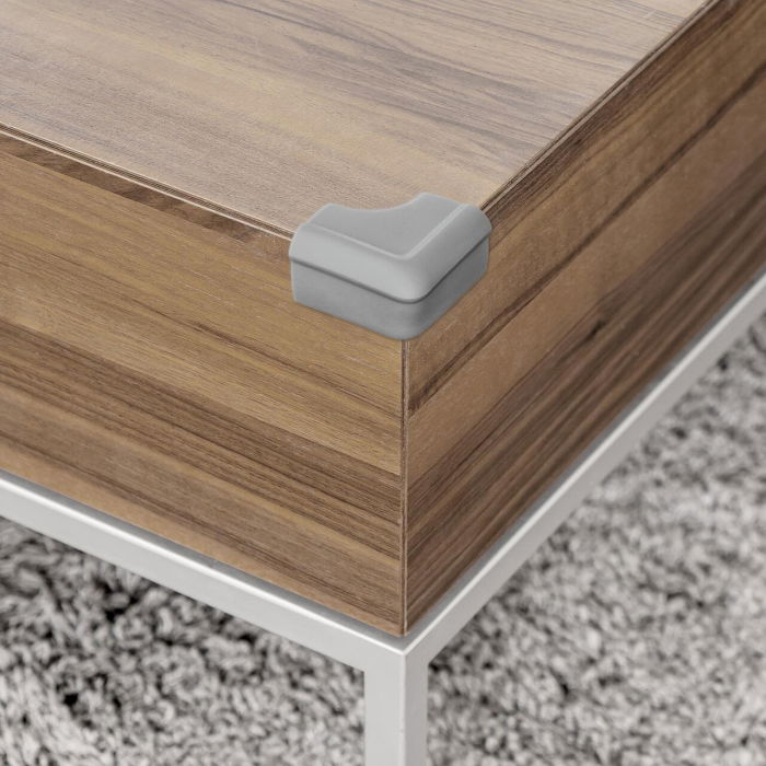 Set 4 protectii de colturi din spuma poliuretan, cu banda adeziva 3M, rezistenta la muscaturi, gri, Reer 82031 [4]