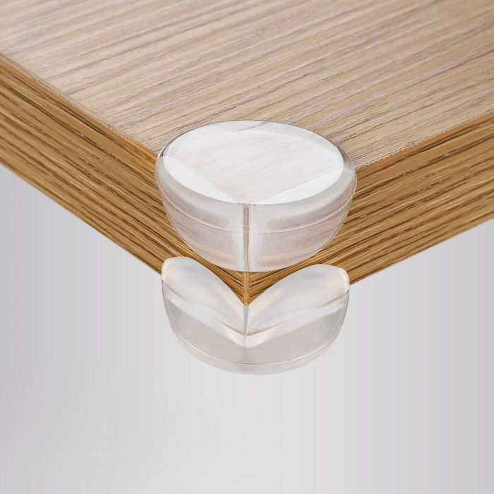 Set 4 protectii universale pentru colturi, din plastic transparent, cu banda adeziva, rezistente la muscaturi, fara PVC, Reer 82049 [8]