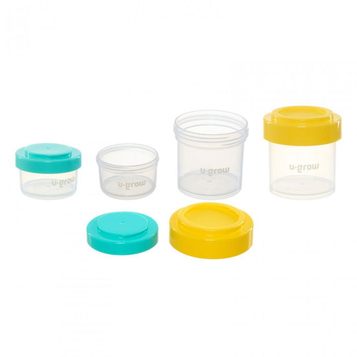 Set 8 recipiente cu capac pentru stocare hrana copii , 4*80ml + 4*220ml, U-Grow [5]