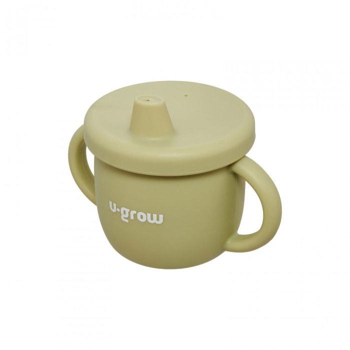 Set diversificare 3 piese silicon : bol , farfurie si cana cu cioc, olive, U-Grow [4]