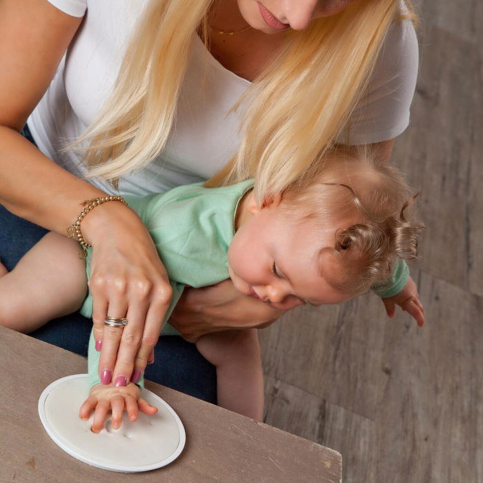 Set dublu mulaj organic pentru amprenta mana si picior bebelusi, Grunspecht 679-00 [10]