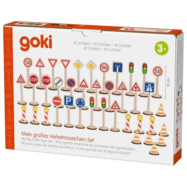 Set indicatoare rutiere copii Goki, 40 semne din lemn [2]