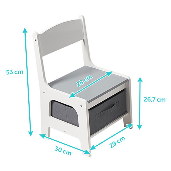 Set masuta si 2 scaune pentru copii , alb MDF, U-Grow [2]