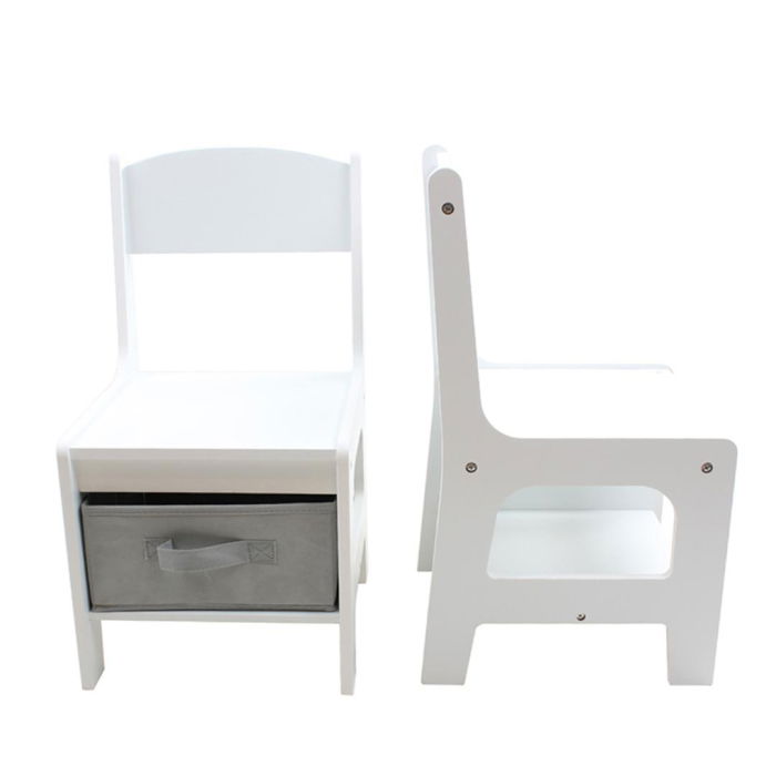 Set masuta si 2 scaune pentru copii , alb MDF, U-Grow [5]