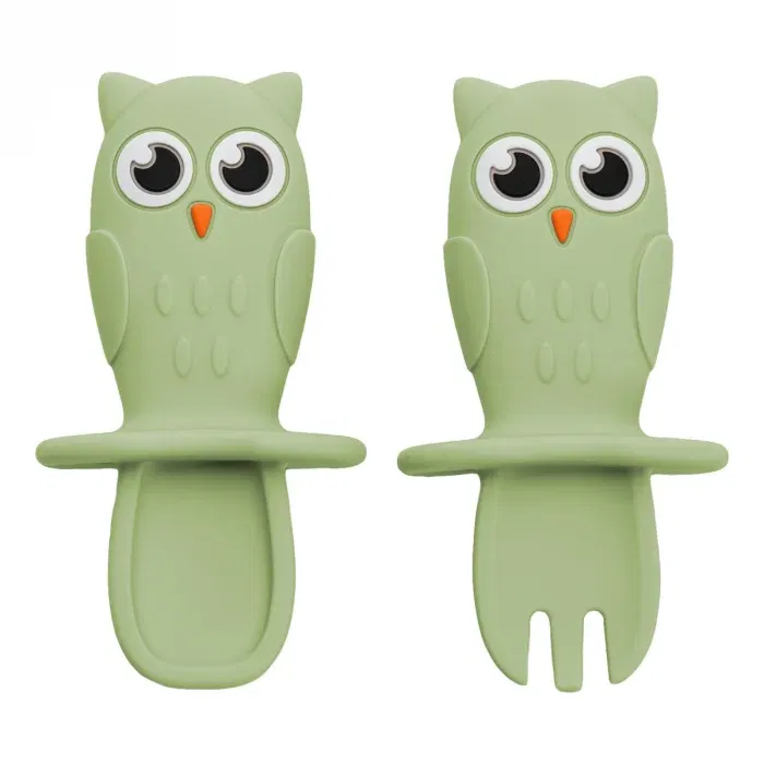 Set Tacamuri din silicon, AppeKids, OWL - Verde [4]