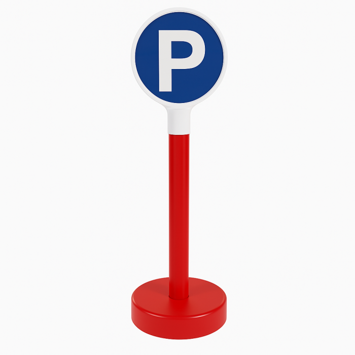 Stalp delimitare cu suport si semn de avertizare, set 3 buc [1]