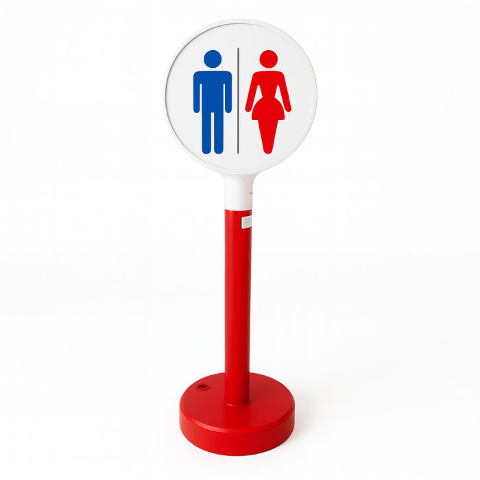 Stalp delimitare cu suport si semn de avertizare, set 3 buc [1]