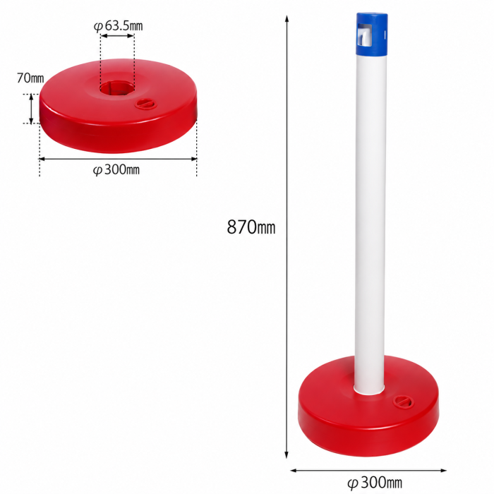 Stâlp Delimitare din Plastic 87cm Trafic și Acces | Carboysafety [3]