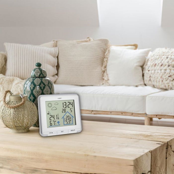 Statie meteo wireless LIFE TFA 35.1153.02, cu transmitator wireless extern inclus, alba [3]