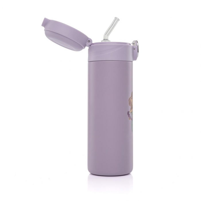 Sticla apa copii inox cu pai violet 350ml Reer [4]