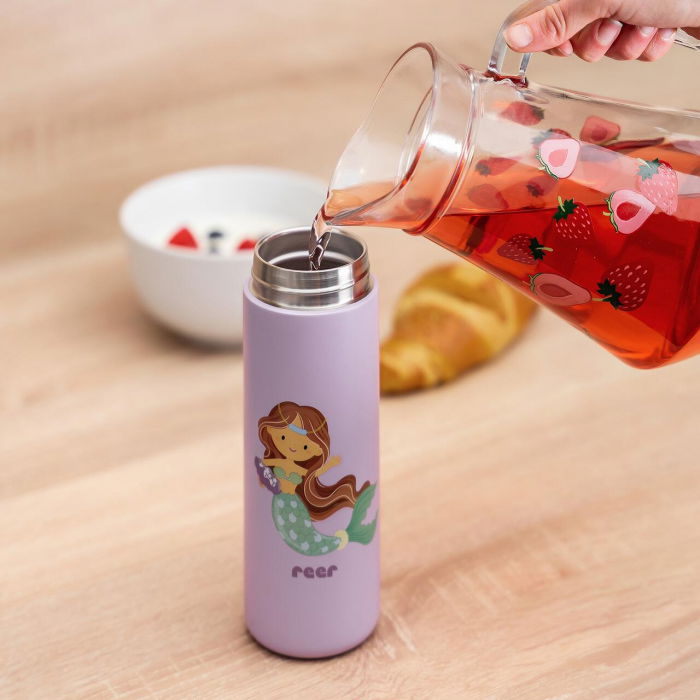 Sticla apa copii inox cu pai violet 350ml Reer [6]