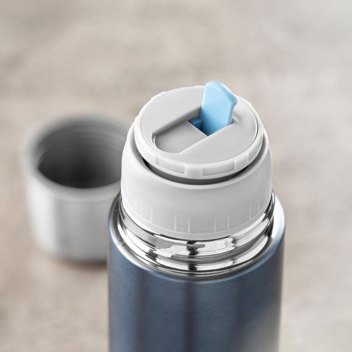 Sticla termos din otel inoxidabil vidat cu capac Colour, 450 ml, gri, Reer 90501 [5]