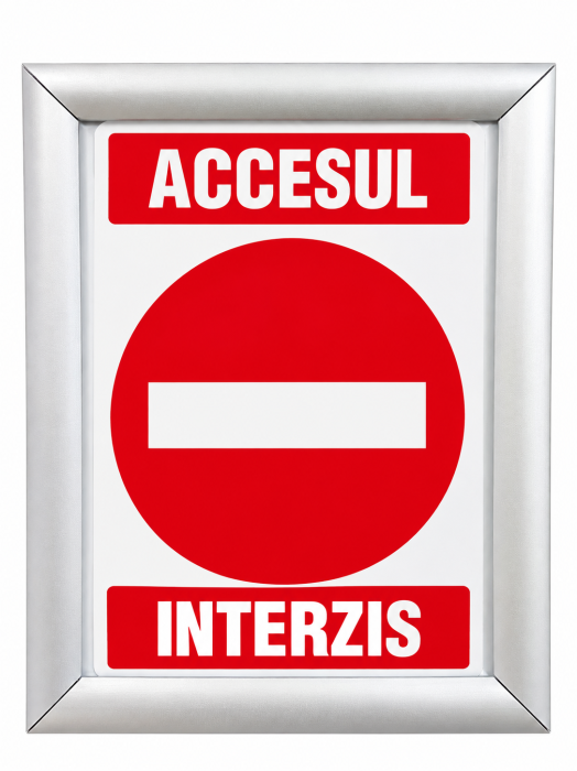 Suport indicator Accesul Interzis cu ramă și bază, înălțime 1535 mm [2]