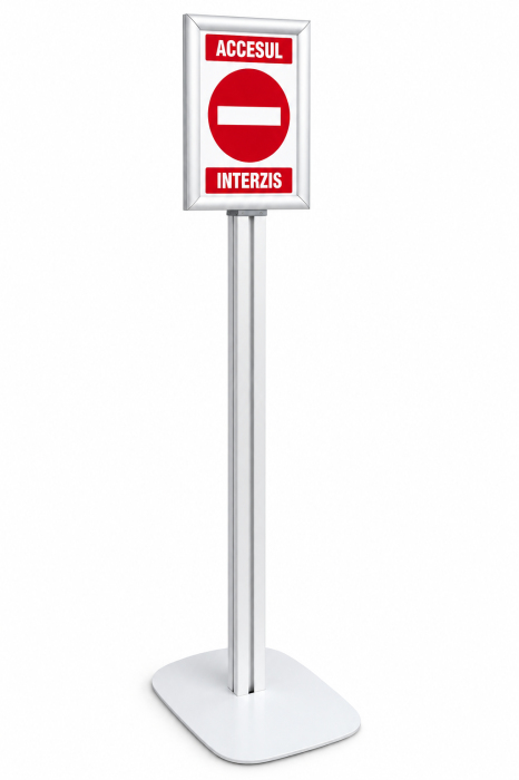 Suport indicator Accesul Interzis cu ramă și bază, înălțime 1535 mm [1]