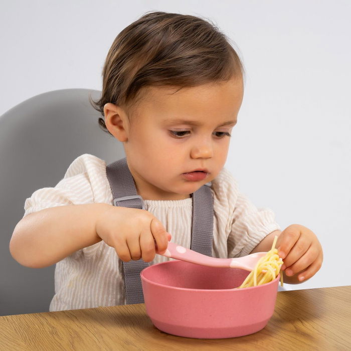 Tacamuri flexibile pentru copii, lingurita si furculita, fara BPA, roz, 6+ luni, Reer 23044 [7]