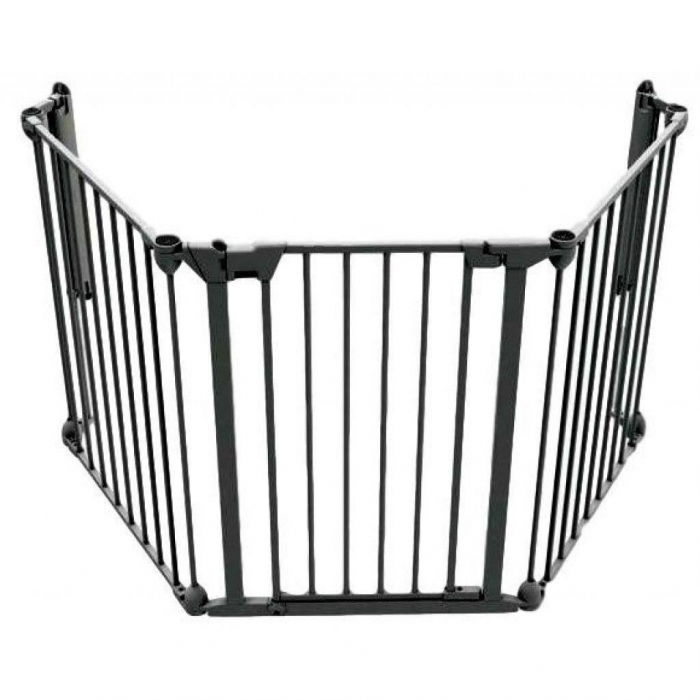 Tarc de siguranta modular pentru copii cu 3 panouri, metal negru, Noma [6]