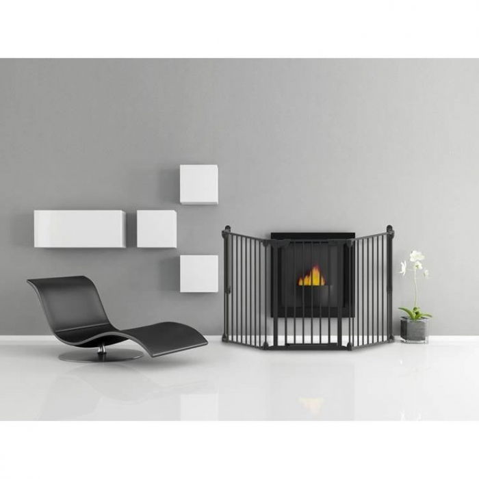 Tarc de siguranta modular pentru copii cu 3 panouri, metal negru, Noma [3]