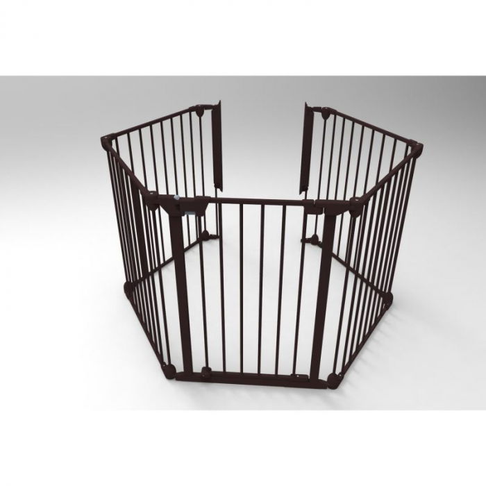 Tarc de siguranta modular pentru copii cu 5 panouri, metal negru, Noma [1]