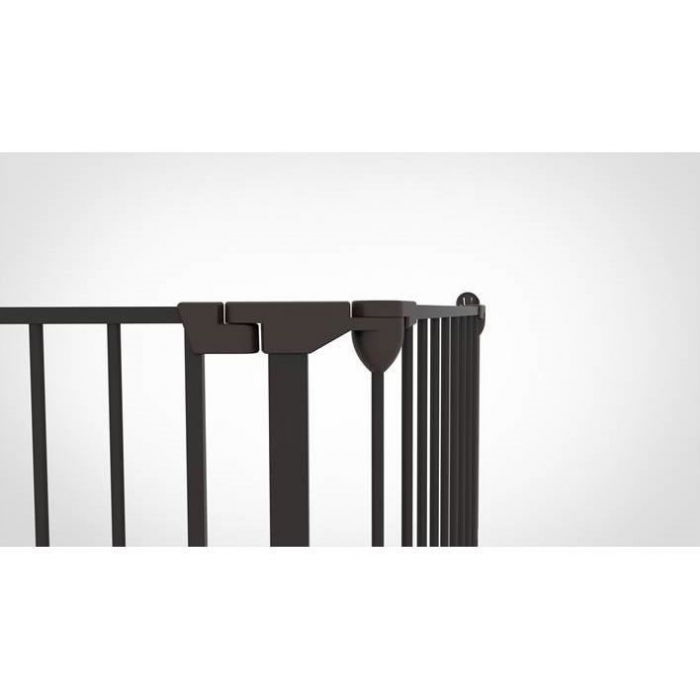 Tarc de siguranta modular pentru copii cu 5 panouri, metal negru, Noma [4]