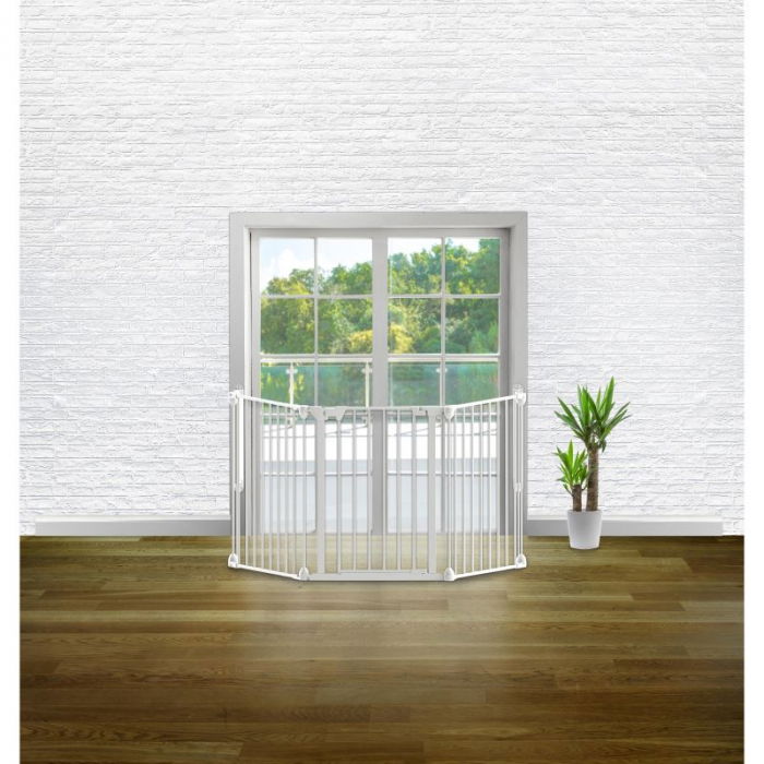 Tarc de siguranta pentru copii modular cu 3 panouri, metal alb, Noma [3]