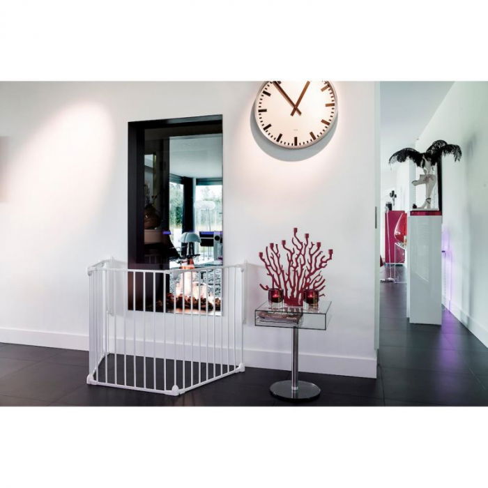 Tarc de siguranta pentru copii  modular cu 5 panouri, metal alb, Noma [5]