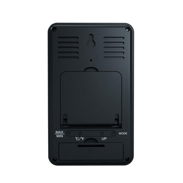 Termometru si higrometru digital de camera, ceas cu alarma, memorie, suport expandabil, negru, AirBi FRAME BI1050 [2]
