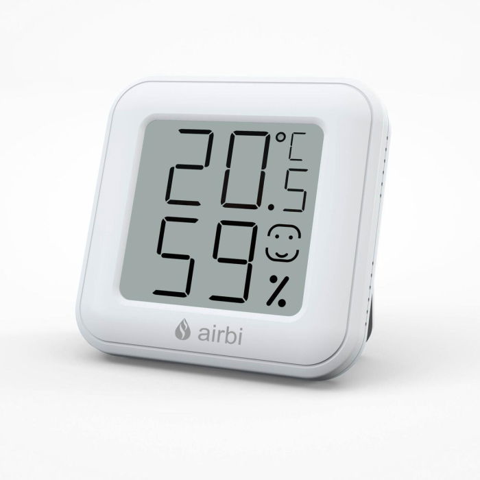Termometru si higrometru digital de camera, ecran LCD, memorie, suport expandabil cu magnet, alb, AirBi SMILE BI1040 [1]