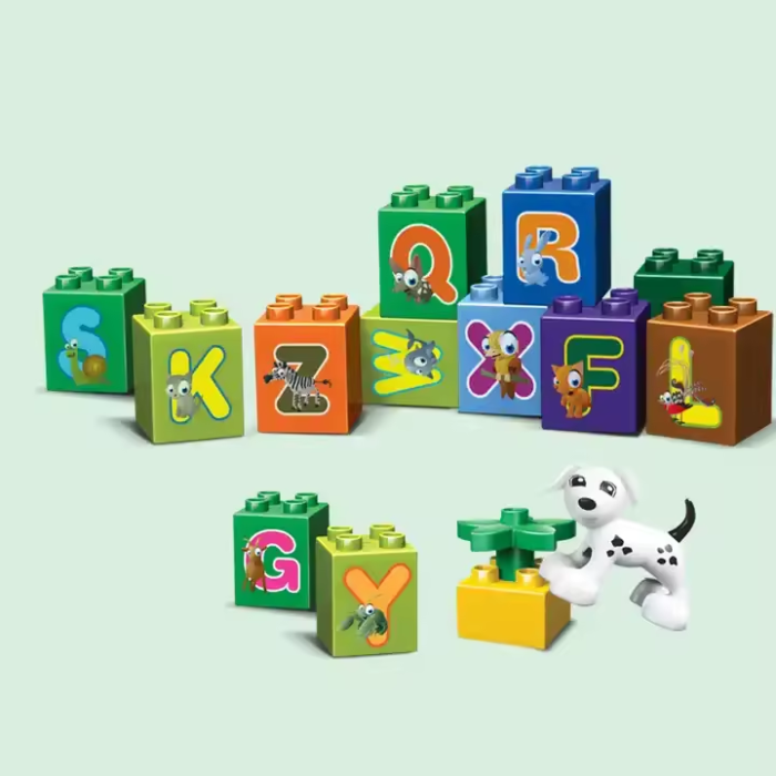 Tren cu cuburi de construcție educative – set 75 piese colorate pentru copii [3]