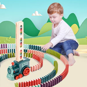 Tren domino electric pentru copii – joc educativ cu 60 piese [1]