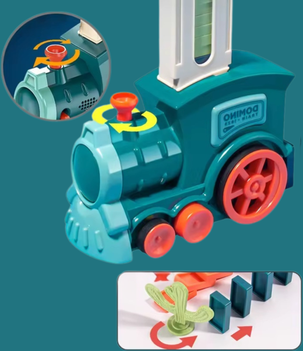 Tren domino electric pentru copii – joc educativ cu 60 piese [4]