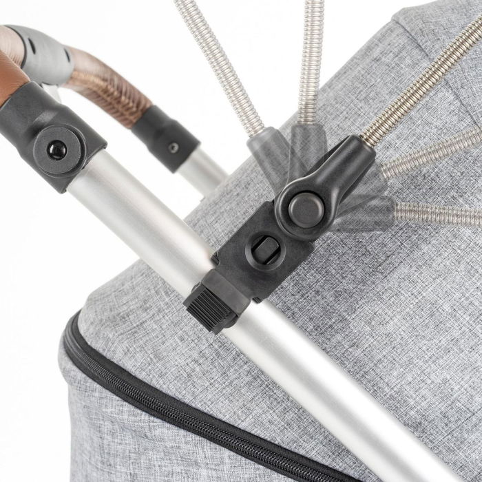 Umbreluta de soare ajustabila cu protectie solara UV 50+, pentru carucior bebelusi, neagra, Reer ShineSafe Black 84151 [8]