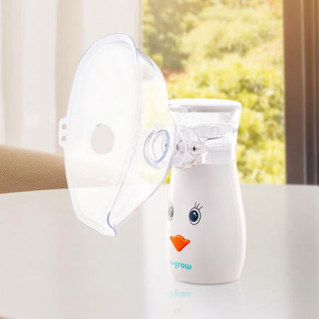Aparat aerosoli U-Grow , portabil cu ultrasunete ,tehnologie silentoasa, masca de copii si adulti inclusa in pachet, design prietenos pentru copii [4]