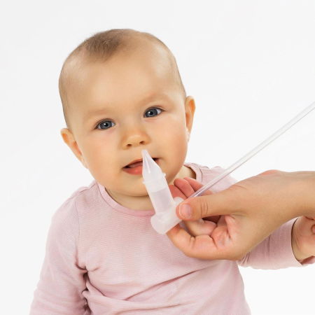 Aspirator nazal bebelusi, cu aspirare bucala, varf din silicon moale, sterilizabil la abur, cutie depozitare si 4 filtre, Reer 79139 [1]