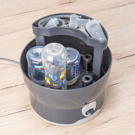 Aspirator nazal pentru bebelusi, cu adaptor pentru aspiratorul casnic, varf din silicon moale, sterilizabil la abur, saculet depozitare si 4 filtre, Reer 79149 [2]