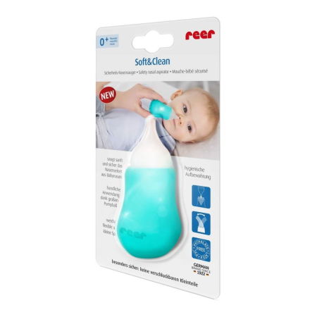 Aspirator nazal pentru bebelusi Soft&Clean, cu pompita, 0+ luni, Reer 79112 [1]