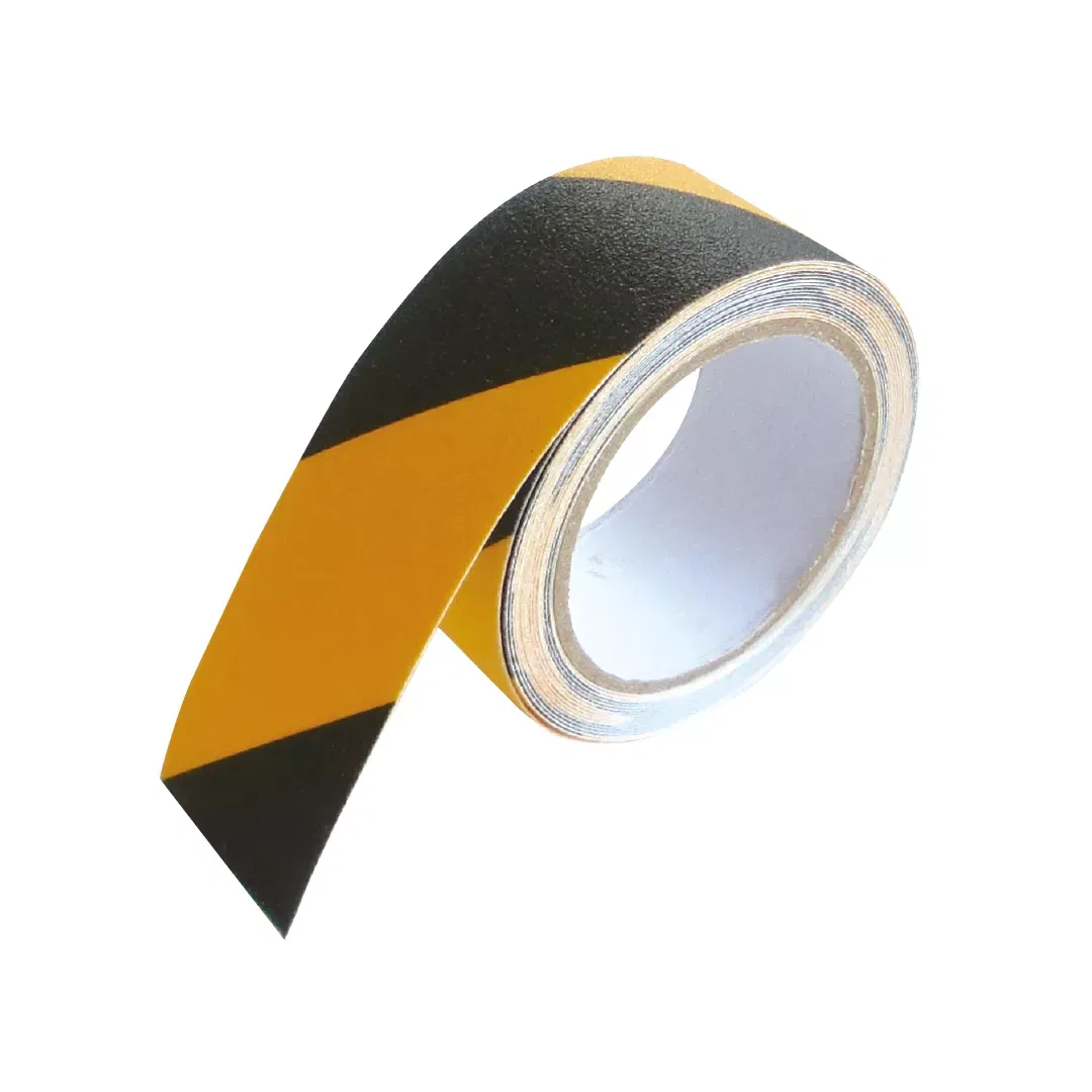 Echipamente Protecția Muncii - Banda adeziva antiderapare, din granule abrazive, 5m, negru/galben
