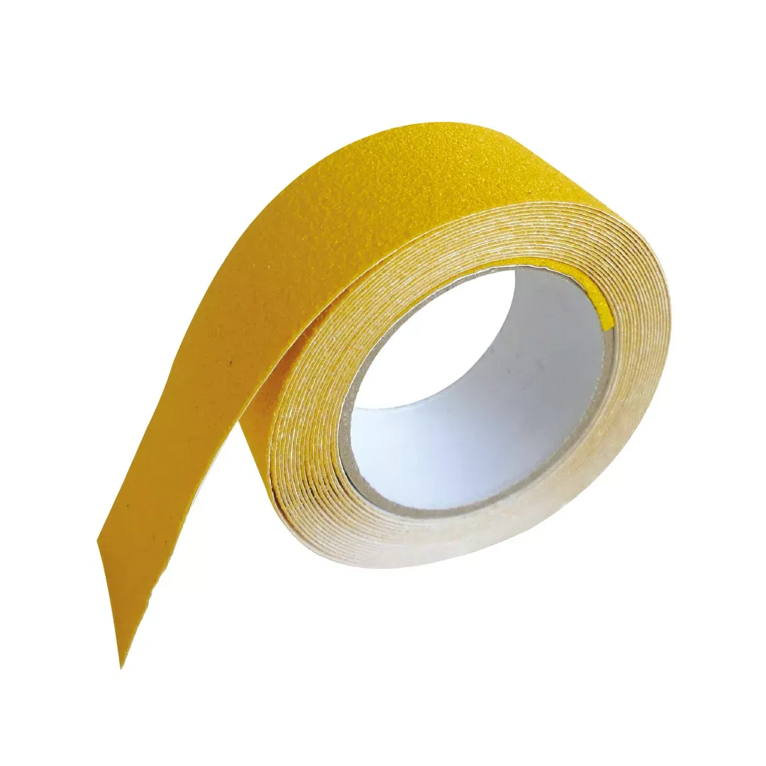 Echipamente Protecția Muncii - Banda adeziva antiderapare, din granule abrazive, galbena