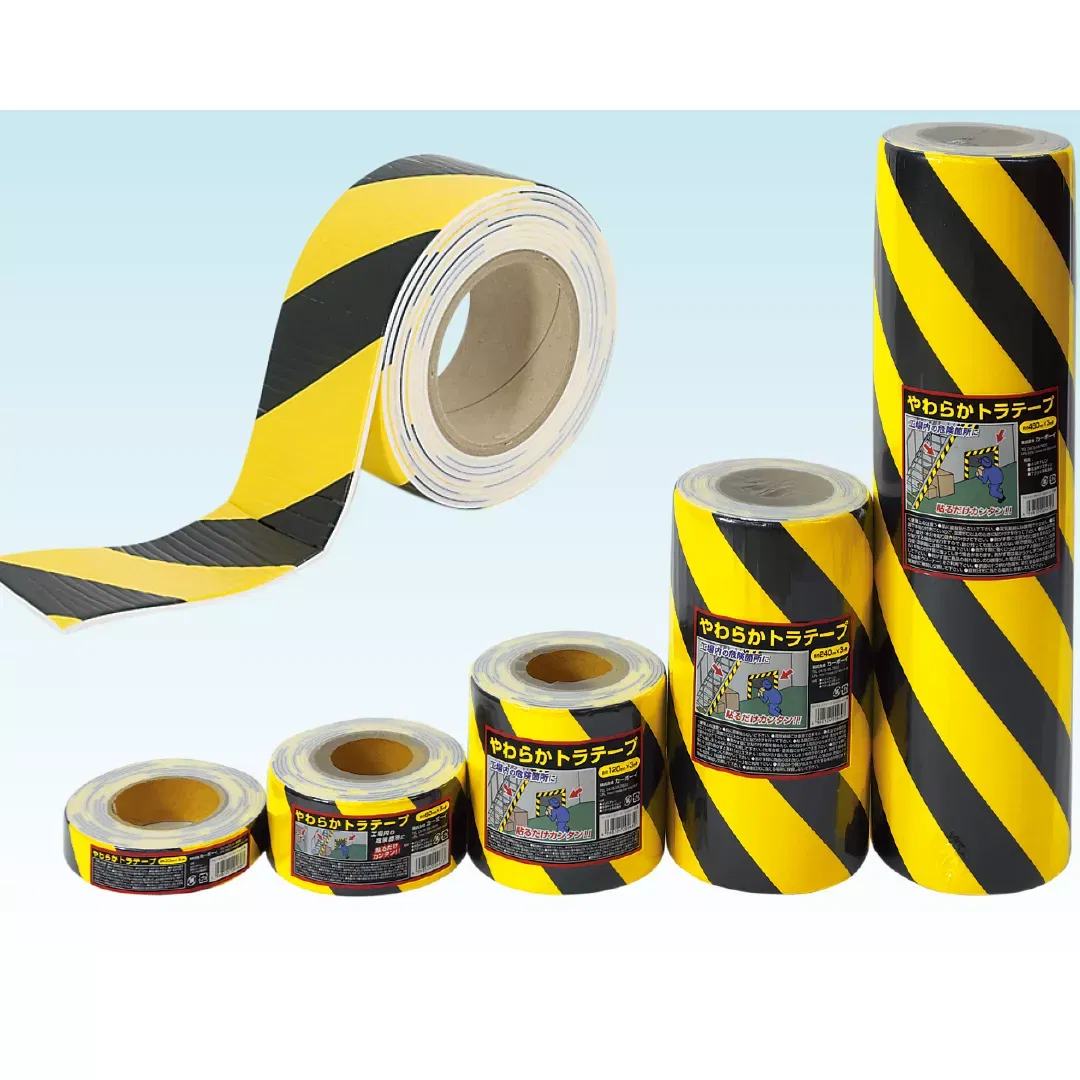 Banda adeziva buretata, din spuma, pentru avertizare, 3m, negru/galben [5]