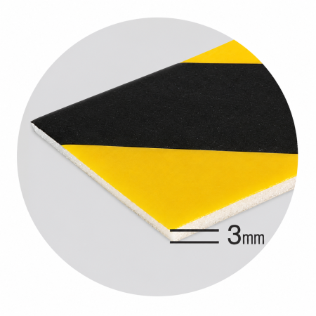 Banda adeziva buretata, din spuma, pentru avertizare, 3m, negru/galben [2]