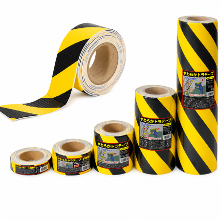 Banda adeziva buretata, din spuma, pentru avertizare, 3m, negru/galben [5]