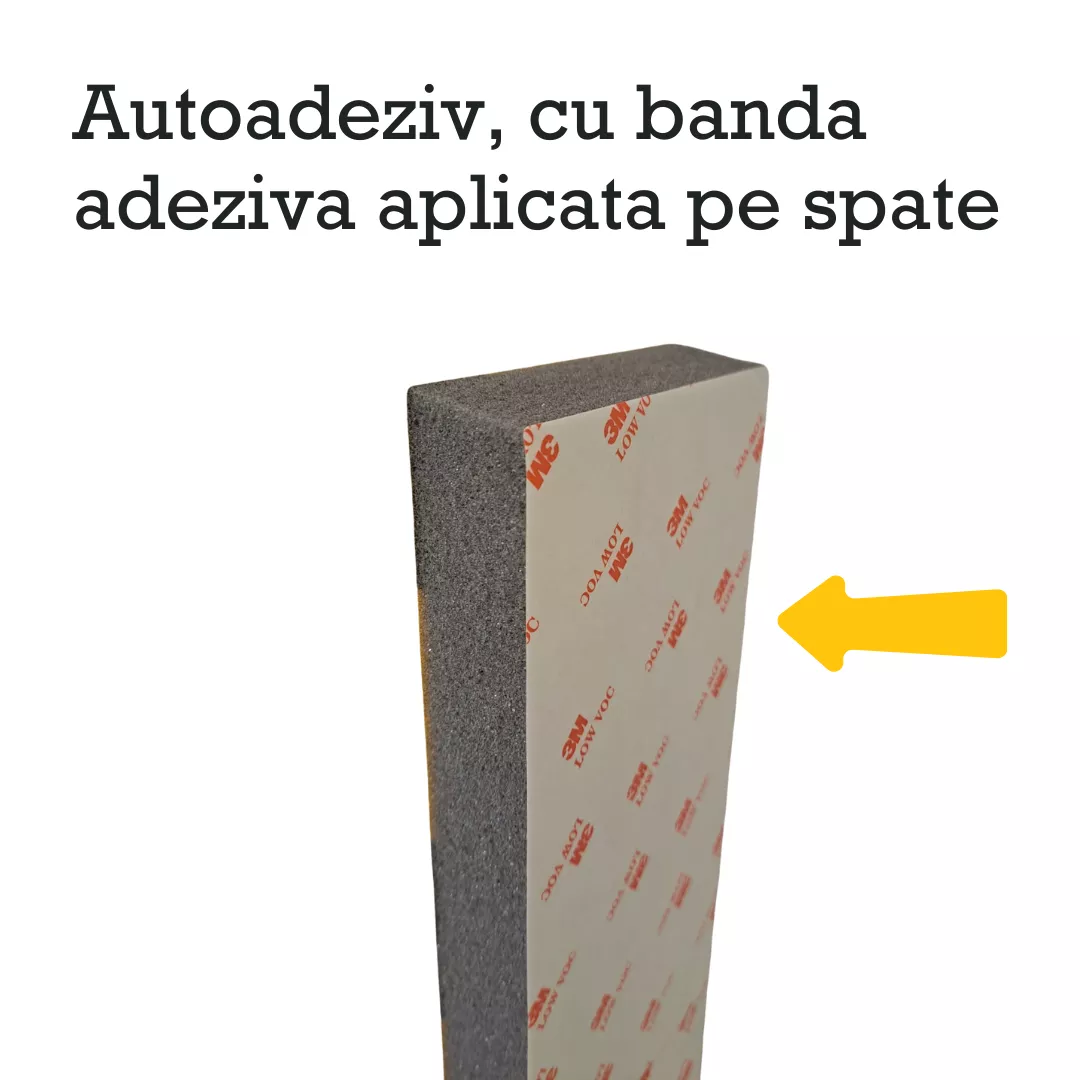 Banda autoadeziva burete, din spuma, pentru etansare, 1m, negru/galben [5]