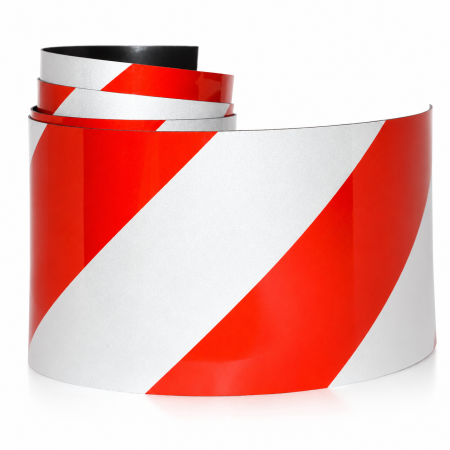 Banda reflectorizanta autoadeziva, din adeziv poliacrilic, alb/rosu, 5X35cm, 2 buc [0]