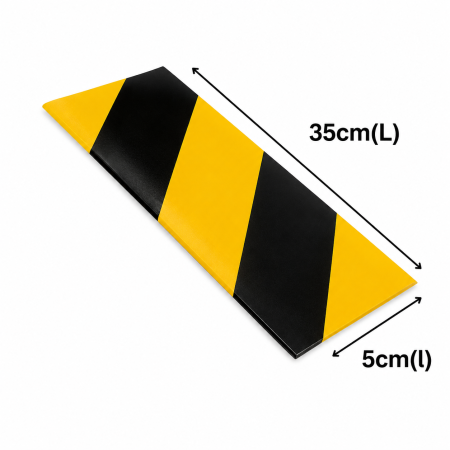 Banda reflectorizanta autoadeziva, din adeziv poliacrilic, negru/galben, 5X35cm, 2 buc [2]