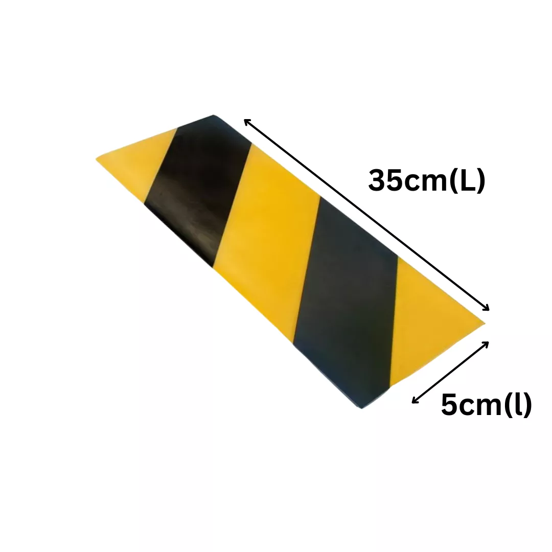 Banda reflectorizanta autoadeziva, din adeziv poliacrilic, negru/galben, 5X35cm, 2 buc [1]
