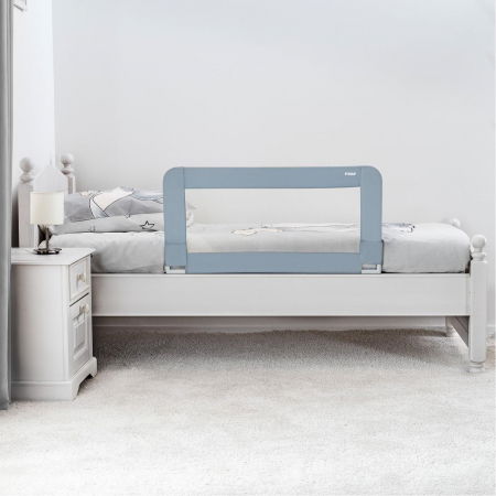 Bariera protectie pat copii, 100 cm, albastru-gri, REER [1]