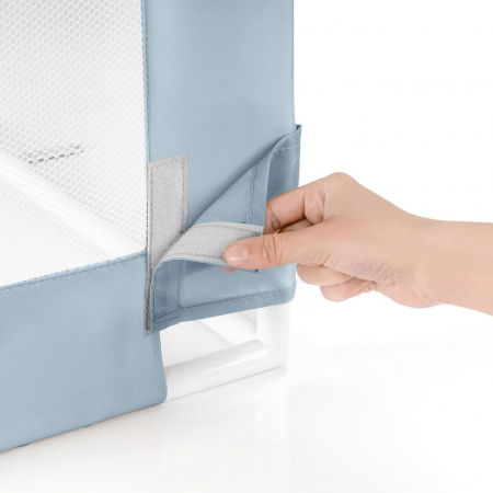 Bariera protectie pat copii, 100 cm, albastru-gri, REER [5]